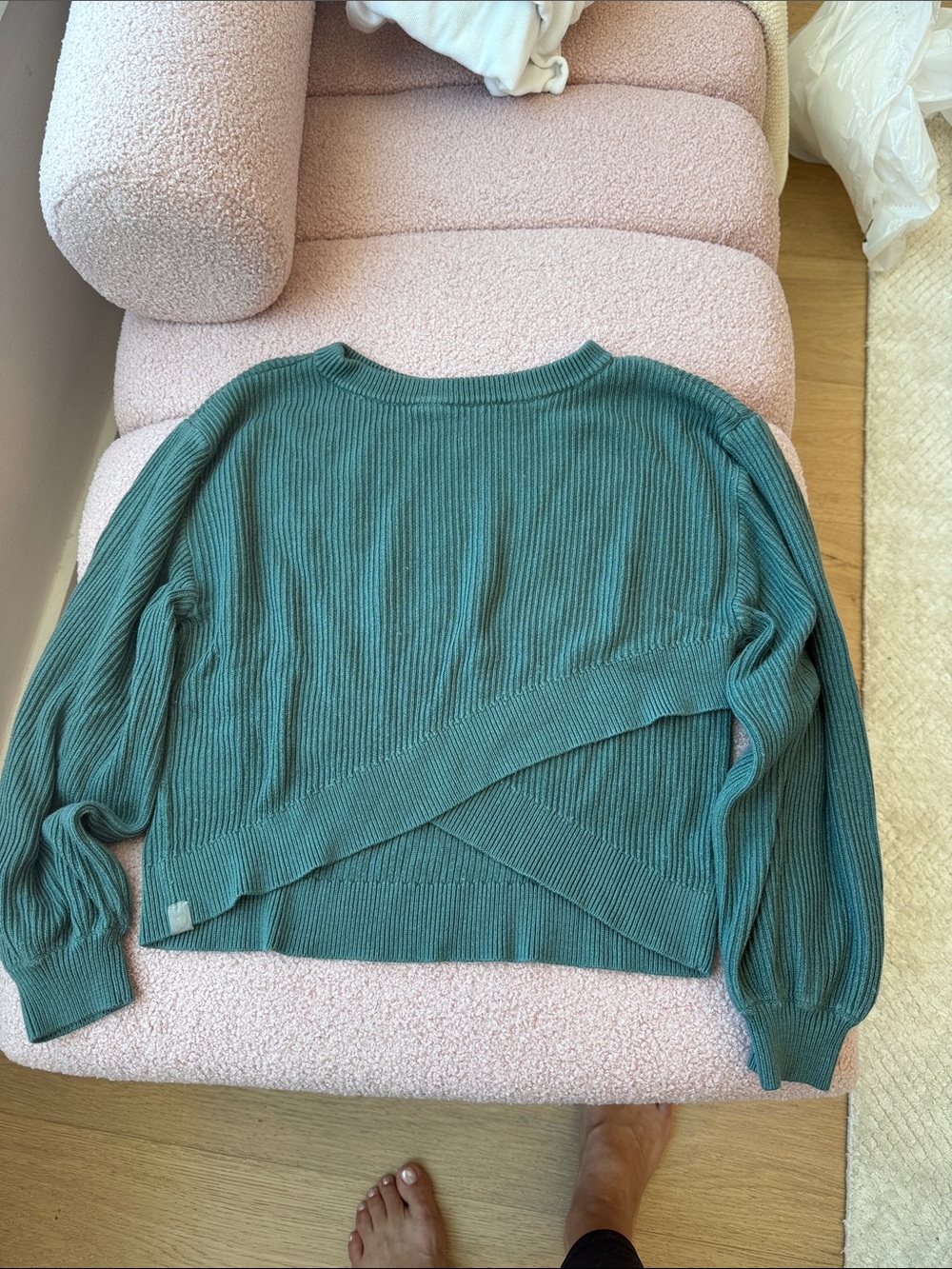 lululemon athletica Teal Ribbed Cross-Back Sweater